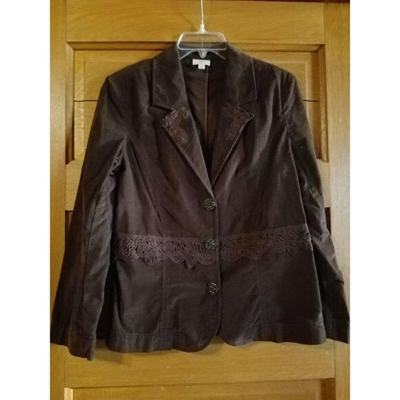J. Jill Jacket Lightweight Blazer Size S Small Lace Accent Womens - Picture 1 of 7